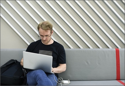 man with laptop